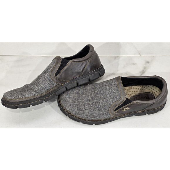 BORN Men’s Sawyer Slip On Loafers Canvas Leather Gray/Brown Casual Size 8 | 41 main image 4